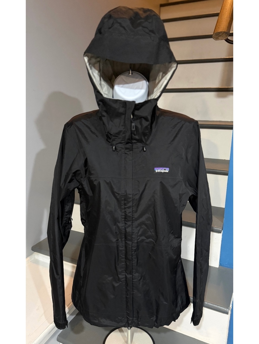 Women’s Small Torrentshell H2NO Black Hooded Lightweight Waterproof Rain Jacket